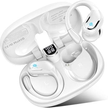 Bluetooth 5.3 Kopfhörer Sport, 75 Std In Ear Kopfhörer Kabellos Bluetooth, Wireless Earbud ENC Noise Cancelling Mic, HiFi Stereo, IP7 Wasserdicht Comfort Fit, Ohrhörer für Android und iOS, USB-C, Weiß