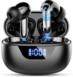 Bluetooth Kopfhörer, Kopfhörer Kabellos Bluetooth 5.3 In Ear mit 4 ENC Mic, 48H HiFi Stereo Kopfhörer Kabellos, LED-Anzeige Wireless Earbud, 3,6g Leicht IP7 Wasserdichte Ohrhörer Sport, USB-C, Schwarz