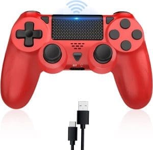 Bonacell Wireless Controller für Ps-4 Dual Vibration Kabellose Gamepad mit Turbo und 3,5 mm Audio Jack/LED/Touch Pad für P-s4/Pro/Slim/PC