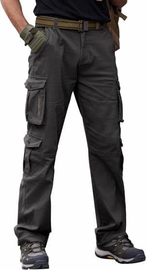 Breampot Herren Cargohose Baumwolle Baggy Chino Hosen Freizeit Outdoorhose Arbeitshose Trouser Pants