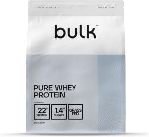 Bulk Pure Whey Protein Pulver, Eiweißpulver, Vanille, 1 kg, 33 Portionen, Verpackung Kann Variieren