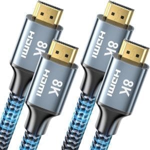 CABNEER 8K HDMI 2.1 Kabel 2m 2 Stücke, HDMI Kabel Hoch Geschwindigkeit 48Gbps 8K@60Hz 4K@120Hz 2.2/2.3 für Dolby eARC HDCP HDR, Kompatibel mit HDTV, Laptop etc