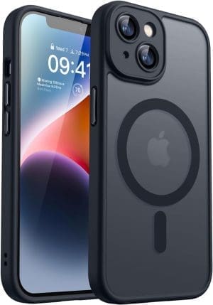 CANSHN 2024 Neu für iPhone 14 Hülle mit Kameraschutz für Magsafe (TOP Militärschutz & Magnetkraft) Extrem Haltbarkeit Hülle iPhone 14 Case Stoßfest, Schwarz