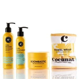 COCUNAT – Lockenpflegeplan – Curly Methode + Boombastic Ultra-Nährmaske – Inklusive Anti-Frizz Turban