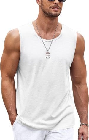 COOFANDY Herren Tank Top Fluchts Shirt Fitness Achselshirt Muskelshirt Schnelltrocknendes Gym Ärmelloses Funktionsshirt Sport Laufshirt für Männer