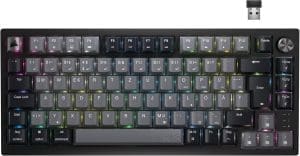 CORSAIR K65 Plus Wireless 75 % RGB Hot-Swap-Fähige Mechanische Gaming-Tastatur – Vorgeschmierte MLX Red Linear Switches – Dual-Layer Sound Dampening – PBT Keycaps – QWERTZ DE – Schwarz