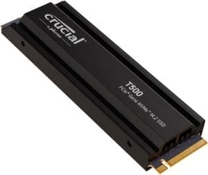 Crucial T500 SSD 2TB PCIe Gen4 NVMe M.2 Interne PS5 SSD Festplatte mit Kühlkörper, bis 7400 MB/s, TLC NAND, Laptop und Desktop kompatibel, Microsoft DirectStorage - CT2000T500SSD5