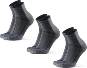 DANISH ENDURANCE Quarter Laufsocken, 3 Paar Knöchelhohe Sportsocken, Leichte Kompression, Atmungsaktiv & Gepolstert, Unisex, für Damen & Herren