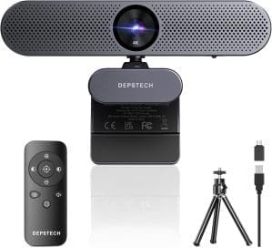 DEPSTECH DW50 4K Webcam, Ultra HD Webcam PC mit Sony-Sensor, Doppelmikrofone mit Geräuschunterdrückung, Fernbedienung, Autofokus, Sichtschutz, Streaming Kamera für Laptop/Videoanrufe/Teams/Skype/Zoom