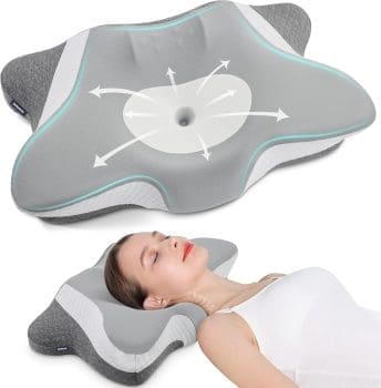 DONAMA Kissen, Nackenkissen Kopfkissen aus Memory Foam,Ergonomisches Seitenschläferkissen, Schlafkissen für Seiten Rücken & Bauchschläfer-Grau