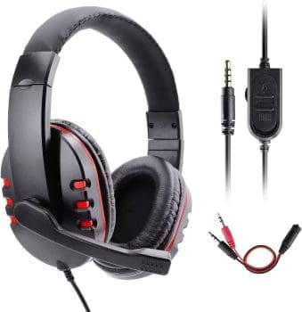 Dhaose Gaming Kopfhörer für PS-4 Xbox One, PS-4 Headset mit Mikrofon,3,5 mm Surround Sound Over-Ear-Kopfhörer für PS-4 Xbox One PC Laptop Tablet Mobiltelefone