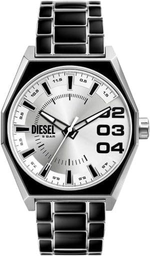 Diesel Scraper Herren-Quarzuhr mit Silikon-, Edelstahl- oder Lederarmband