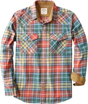 Dubinik® Flanellhemd Herren Langarm Druckknopf Freizeithemden Western Hemd Cowboy Two Pocket Outdoor Snap Shirt Regular Fit