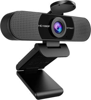 EMEET Full HD Webcam – C960 1080P Webcam mit Objektivabdeckung & Dual Mikrofon, 90° Streaming Kamera mit automatischer Lichtkorrektur, Plug & Play, für Linux, Win10, Mac OS