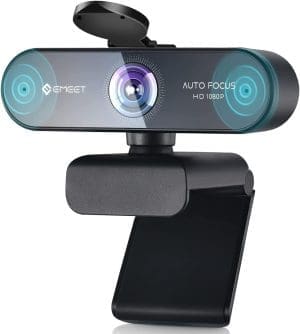 EMEET Webcam 1080P – NOVA Webcam mit Autofokus, Full HD Webcam mit 96° Weitwinkel und 2 Mikrofon mit Rauschunterdrückung, automatische Lichtkorrektur, für Linux, Mac OS X, Konferenz