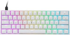 EPOMAKER SKYLOONG GK61 SK61 Gaming Tastatur, 60% optische Tastatur mit 1ms Latenzzeit, Shine-Through RGB Backlight, Hot-Swap-fähig & Programmierbar für Win/MAC (Weiß, Gateron Optical Black)