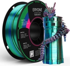 ERYONE Dreifarbiges Seiden PLA Filament 1.75mm,Seidiges Mehrfarbiges PLA-Filament für 3D-Drucker +/- 0,03 mm,Co-Extrusion Seiden PLA Filament 1 kg/Spule, Rot &Blau& Grün