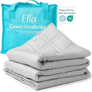 Ella Gewichtsdecke 150x200 9kg - Anti Stress Therapiedecke - Schwere Decke aus 100% Baumwolle - Bettdecke für tiefen Schlaf und bessere Erholung – Weighted Blanket - Für Männer & Frauen von 75-110kg