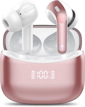 FAMOO Bluetooth Kopfhörer, In Ear Kopfhörer Kabellos Bluetooth 5.3, 2024 Letzte Kabellose Kopfhörer Noise Cancelling Earbuds mit 4 ENC Mic, LED-Anzeige, 52H Tiefer Bass, IPX7 wasserdichte Ohrhörer