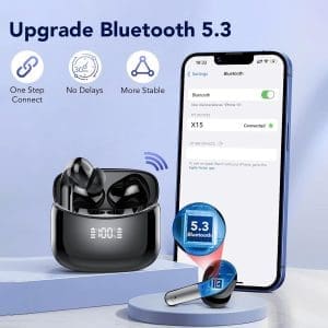 FAMOO Bluetooth Kopfhörer, Kopfhörer Kabellos Bluetooth 5.3 In Ear Kopfhörer mit 4 ENC Noise Cancelling Mic Ear Buds, LED-Anzeige, Kabellose Kopfhörer 52H Tiefer Bass, IPX7 Wasserdichte Ohrhörer