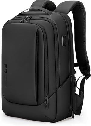 FENRUIEN Laptop Rucksack 26L-38L Rucksack Business Rucksack Herren Laptoptasche 15,6 Zoll für Männer und Frauen Mädchen Teenager mit Laptopfach USB-Ladeanschluss Rucksack, Schwarz Erweiterbar, Rucksack