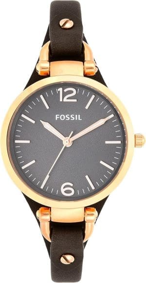 FOSSIL Damenuhr Georgia aus Quarzleder mit 32-mm-Gehäusegröße