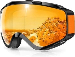 Findway Skibrille, Snowboard Brille für Brillenträger Herren Damen Erwachsene Jugendliche OTG UV-Schutz Kompatibler Helm Anti Fog Skibrillen Sphärisch Verspiegelt