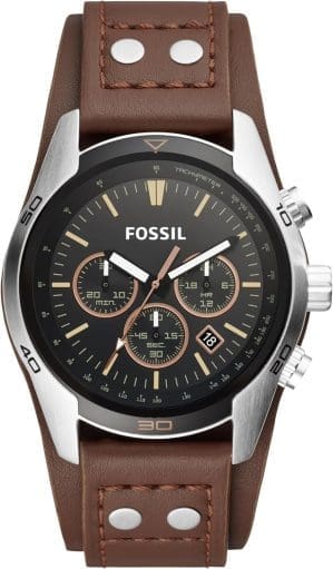 Fossil Coachman Herren-Chronographenuhr mit Edelstahl- oder Lederarmband