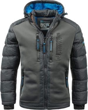 Geographical Norway Herren Steppjacke Winterjacke mit Kapuze – Gefütterter Warmer Anorak S-7XL Outdoor SKI Snowboard Kapuzenjacke für den Winter/Herbst - IMS Production