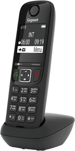 Gigaset AS690HX - DECT-Mobilteil mit Ladeschale - Fritzbox-kompatibel - hochwertiges schnurloses Telefon für Router und DECT-Basis - kontrastreiches Display, schwarz (Deutsche Version) (Ohne Basis)