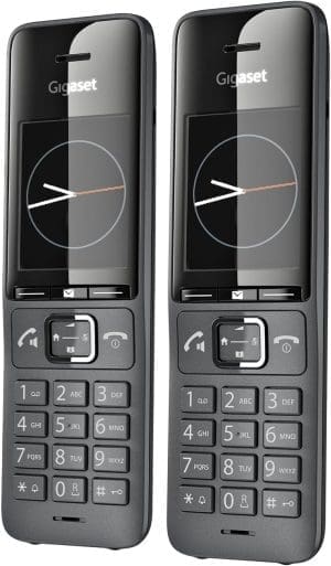 Gigaset Comfort 520HX Duo - 2 DECT-Mobilteile mit Ladeschale - Fritzbox-kompatiel, Schnurloses Telefon für Router & DECT-Basis, titan-schwarz (Kompatibel in DE, IT, FR, NL, BE, CHE, AUT) (Ohne Basis)