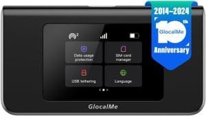 GlocalMe Mini Turbo mobiler WLAN-Router, 4G LTE-Router, keine SIM-Karte erforderlich, 3000 mAh Akku, Abdeckung von mehr als 140 Ländern und Regionen, internationaler mobiler Hotspot