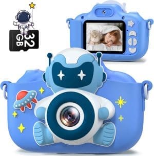 Gofunly Kinderkamera, Kinder Kamera Jungen mit 2,0 Zoll Bildschirm 1080P HD Videokamera mit 32GB-Karte Selfie Digitalkamera Kinder Fotoapparat Kinder für 3-12 Jahre Geschenk Kinder Spielzeug