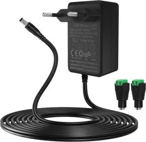 Gonew21 12V Netzteil 2A - AC Adapter 200-240V zu DC 12V 2A 24W, 2 Meter Kabel, Steckernetzteil 12V 50-60HZ, Netzteil 12V, Universal Netzteil für 3D Drucker, CCTV Kamera, LED Streifen Lichter, Router