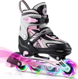 Gonex Inliner für Kinder, Inline Skates für Mädchen Jungen mit leuchtenden einstellbaren Rädern