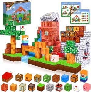 Goody King Magnetische Bausteine ​​Bauspielzeug 100pcs Magnetbausteine ​​für Kinder Montessori Kreatives Spielzeug ab 4 5 6 7 Jahre Junge und Mädchen Magnetic Blocks Weihnachten Geschenke