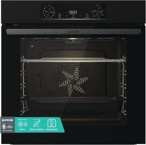 Gorenje BPS 6737 E02B Einbau-Backofen, 77 Liter, Pyrolyse, Heißluft, ExtraSteam, Gentle Close & Open, AirFry, PerfectGrill, PizzaMode 300°C, ChildLock, schwarz