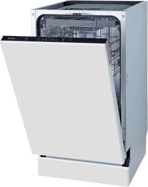 Gorenje GV 520 E10 Vollintegrierbarer Geschirrspüler / 45cm / 11 Maßgedecke / 3 Körbe / 5 Programme / höhenverstellbarer Oberkorb / vollständiger Überlaufschutz, Eingebaut, aus Edelstahl, Schwarz