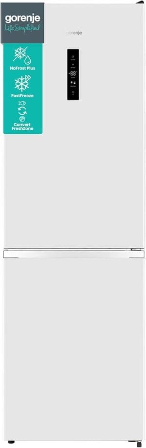 Gorenje N 619EAW4 Kühl-Gefrier-Kombination / LED Display / 186 cm / 300 l / NoFrostPLus / Gemüsefach mit Feuchteregler / FastFreeze / weiß