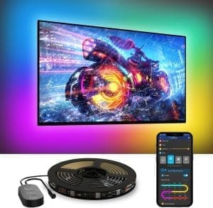 Govee TV LED Hintergrundbeleuchtung, RGBIC TV LED Strip für 55-65 Zoll Fernseher, 3,8 M Intelligente LED Streifen mit Bluetooth & WLAN Steuerung, Funktioniert mit Alexa & Google Assistant, Musiksync