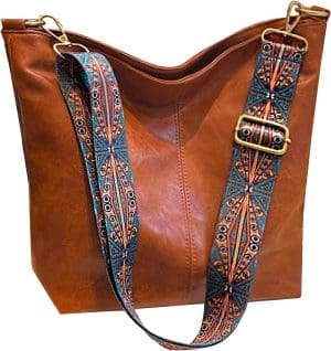 HAIWILL Damen Große Umhängetasche mit breitem Riemen, Hobo-Tasche aus Leder, Shopper-Tasche, Retro-Umhängetasche, Handtasche für Alltag, Büro, Schulausflüge und Shopping