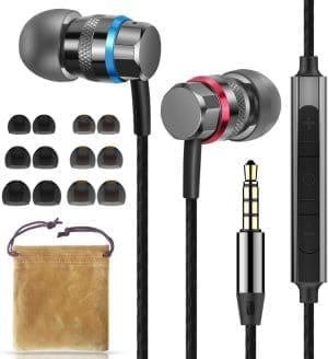 HIFI WALKER A1, in Ear Kopfhörer Kabel mit Mikrofon und Lautstärkeregler HiFi Stereo Geräuschisolierung Bequeme Satte Bässe Ohrhörer mit 3,5 mm Stecker für iPhone iPad MP3 Players