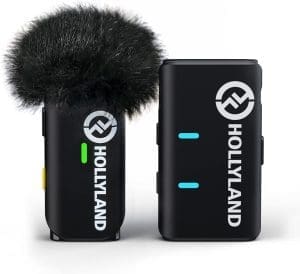 Hollyland Lark M1 Wireless Lavalier Mikrofon aktive Geräuschunterdrückung 200m Reichweite, 8H Akkulaufzeit, Ultra-Mini tragbares, kabellos Ansteckmikrofon für DSLR Kamera iPhone Android PC (Solo)