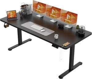 Homall Höhenverstellbarer Schreibtisch 140x80 cm, Schreibtisch Höhenverstellbar, Elektrischer Schreibtisch mit vierteiliger Tischplatte, Computertisch mit Memory-Funktion, Standing Desk