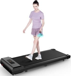 HomeFitnessCode Laufband für Zuhause - Walking Pad 10 km/h unter Schreibtisch Laufpad mit Griffstange Gehband Band Traedmill