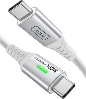 INIU USB C Kabel, Ladekabel USB C (2m/BSWH) Typ C Schnellladekabel Nylon USB A auf USB-C Handliches Datenkabel für Samsung S22 S21 Note 10 Google Pixel 7 iPad Pro Huawei Xiaomi 11 PS5 usw.