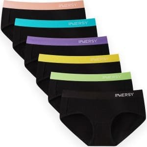 INNERSY Unterwäsche Damen Slip Bequeme Baumwollunterhosen Mehrpack Atmungsaktive Pantys 6er Pack