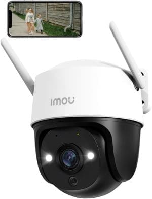 Imou 2K Überwachungskamera Aussen mit AI Personen-/Fahrzeugerkennung, 360° PTZ WLAN Kamera Outdoor, Vollfarbige Nachtsicht, Automatischer Verfolgung, 2-Wege-Audio, Sirene, IP66, Funktioniert mit Alexa