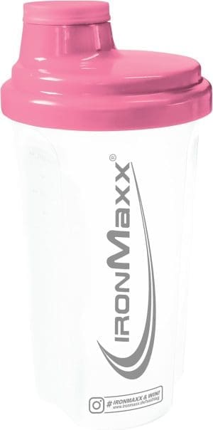 IronMaxx Protein-Shaker mit Schraubverschluss, Frozen White/Pink, 700 ml (1 Stück).