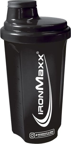 IronMaxx Protein Shaker mit Schraubverschluss, Schwarz/Braun, 700 ml (1 Stück).